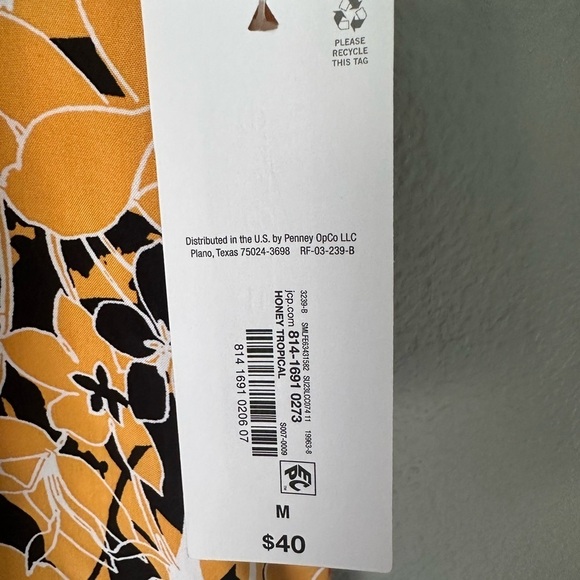 Liz Claiborne yellow and black sleeveless floral tropical tank blouse - Picture 3 of 4